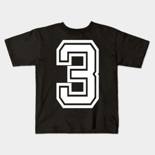 Numbers 3 for a sports team, group, or community Kids T-Shirt